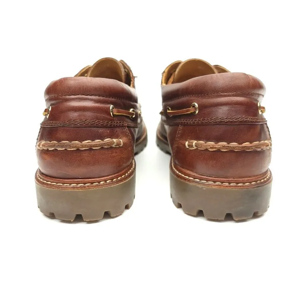 Sperry Gold Cup Brown Lug Chukka Boots Full-Grain Leather Moc Toe 12 Old Money